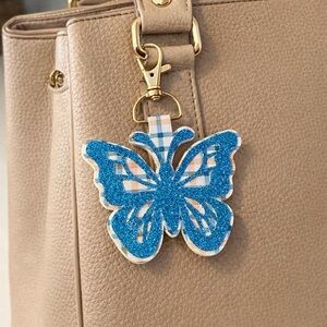 Blue Butterfly Bag Charm Key Chain